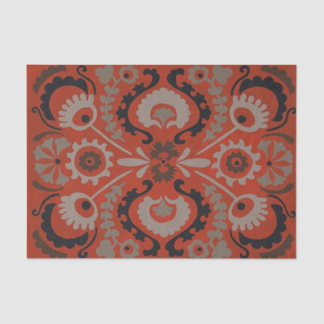 Papier Mousseline Cinnabar Suzani I (Recto)