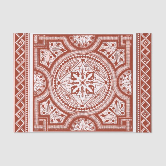 Papier Mousseline Cinnabar Woodblock IV (Recto)