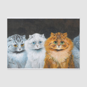 Papier Mousseline Cinq chats de Louis Wain
