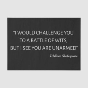 Papier Mousseline Citation De Shakespeare - Bataille De Wits