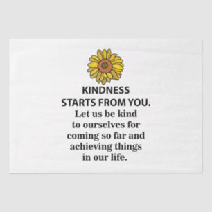 Papier Mousseline Citation Inspiration Kindness Sunflower