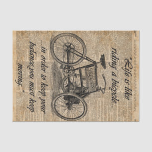 Papier Mousseline Citation vintage de bicyclette d'art de