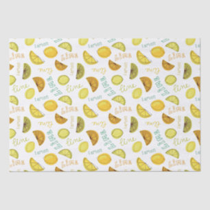 Papier Mousseline Citron et citron vert Motif
