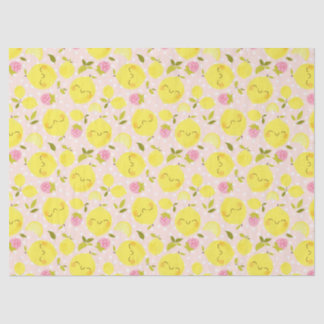 Papier Mousseline Citron rose fraise