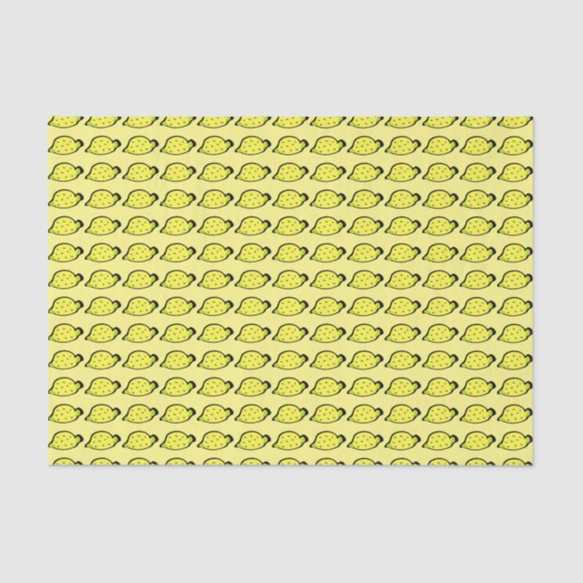 Papier Mousseline Citrons de dessin Motif Jaune (Recto)