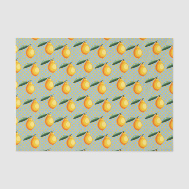 Papier Mousseline Citrons (Design 10 Série Jaune/Orange) (Recto)