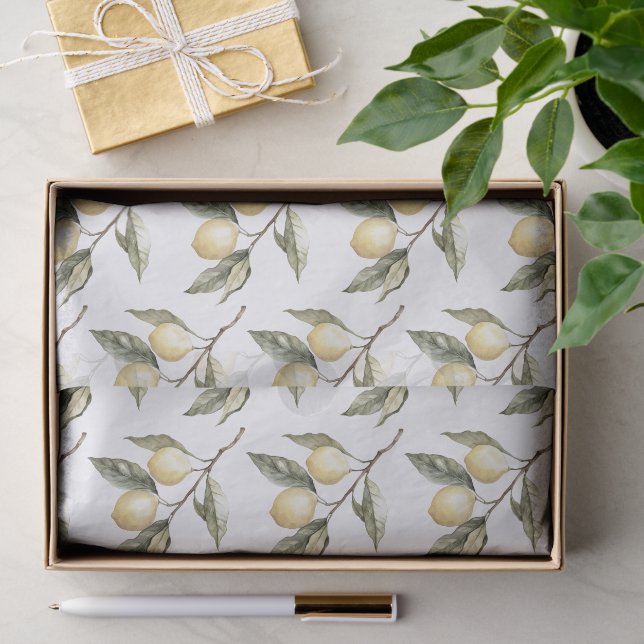 Papier Mousseline Citrons Sicile Anniversaire (Cadeau)