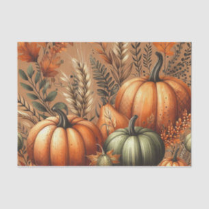 Papier Mousseline Citrouille Aquarelle Motif d'automne pour automne
