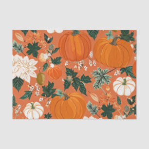 Papier Mousseline Citrouille Aquarelle Motif d'automne pour automne
