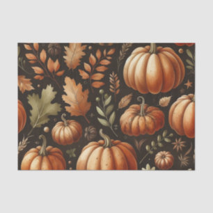 Papier Mousseline Citrouille Aquarelle Motif d'automne pour automne