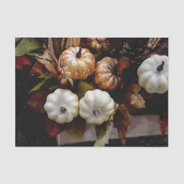 Papier Mousseline Citrouille Automne Blanc foncé Brown Antique Vinta (Recto)