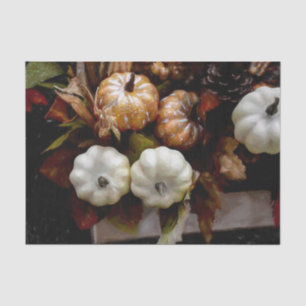 Papier Mousseline Citrouille Automne Blanc Marron Foncé Vintage Anti