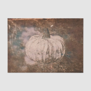 Papier Mousseline Citrouille Automne Vintage Brun Blanc Sarcelle Tex