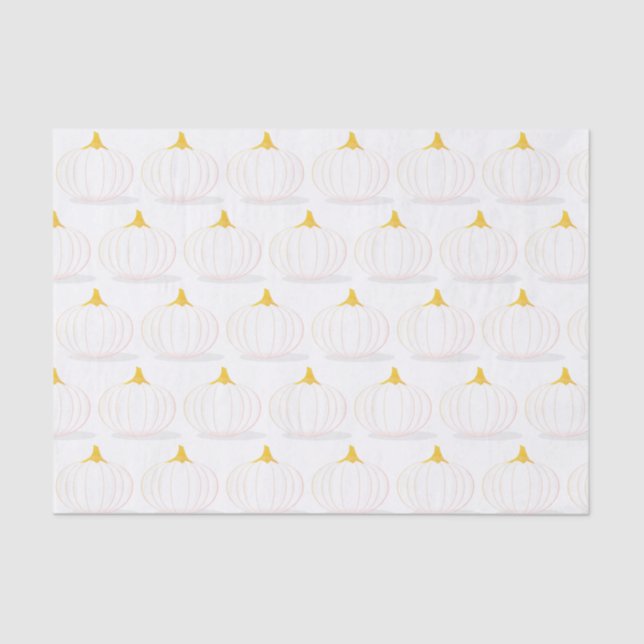 Papier Mousseline Citrouille blanc Baby shower Twins d'automne (Recto)