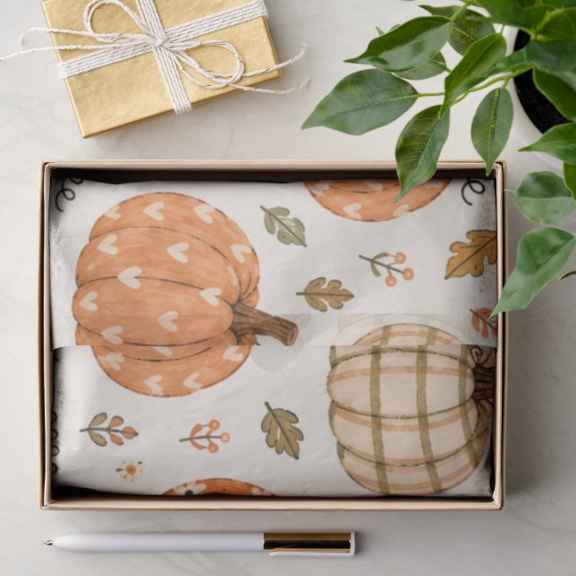 Papier Mousseline Citrouille Boho Automne (Cadeau)