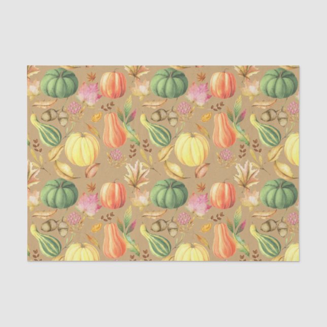 Papier Mousseline Citrouille d'automne (Recto)
