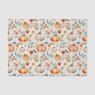 Papier Mousseline Citrouille d'automne et fleurs automne Découpage