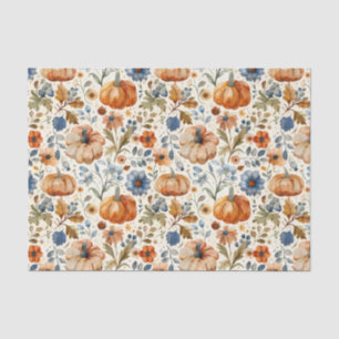 Papier Mousseline Citrouille d'automne et fleurs automne Découpage