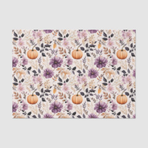 Papier Mousseline Citrouille d'automne et fleurs automne Découpage