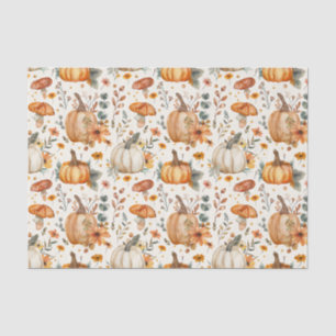 Papier Mousseline Citrouille d'automne et fleurs automne Découpage