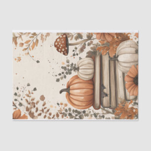 Papier Mousseline Citrouille d'automne et fleurs automne Découpage