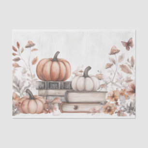 Papier Mousseline Citrouille d'automne et fleurs automne Découpage