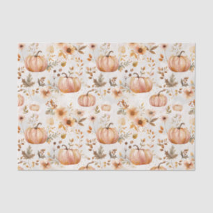 Papier Mousseline Citrouille d'automne et fleurs automne Découpage