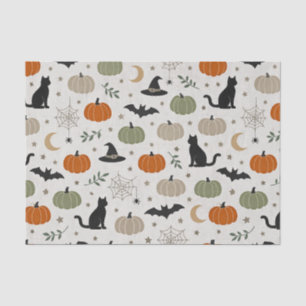 Papier Mousseline Citrouille de chat minimaliste Halloween