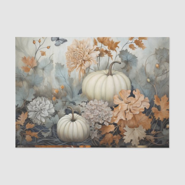 Papier Mousseline Citrouille d'Halloween d'automne avec découpage de (Recto)