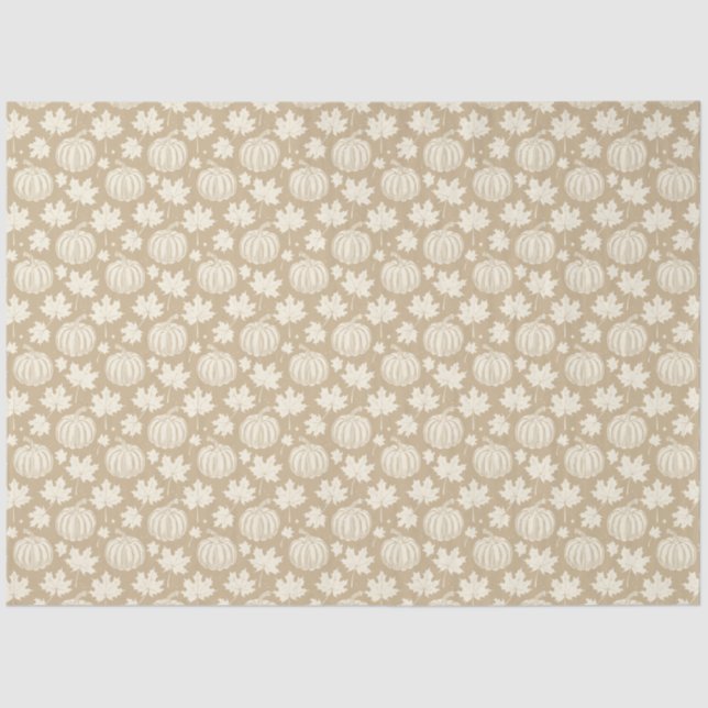 Papier Mousseline Citrouille et Feuille (Recto)