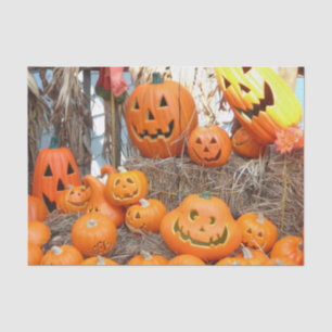 Papier Mousseline Citrouille halloween Jack-o'-lantern orange citrou