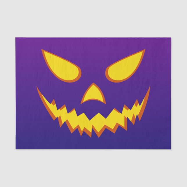 Papier Mousseline Citrouille Jack-o'-lantern de la face d'Halloween  (Recto)