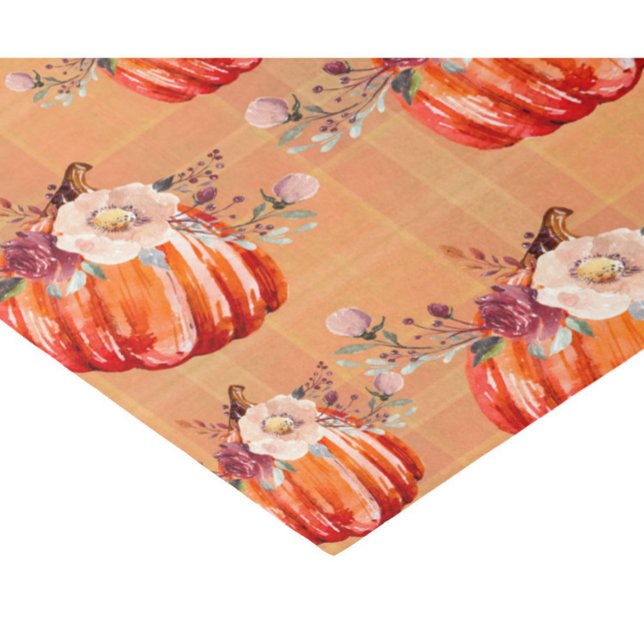 Papier Mousseline Citrouille orange automne plaid à fleurs chèque au (Créateur téléchargé)