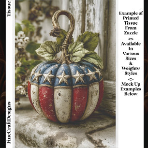 Papier Mousseline Citrouille Patriotique Rustique pour l'Automne DT6