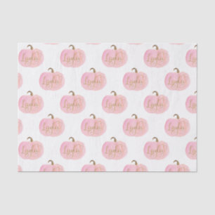 Papier Mousseline Citrouille Rose Automne Or LAYLA Nom Personnalisé