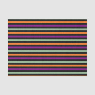 Papier Mousseline Citrouille, violet, vert et noir Horiz. Rayures