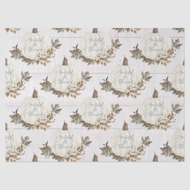 Papier Mousseline Citrouille w Automne laisse gracieux n Blessed Scr (Recto)