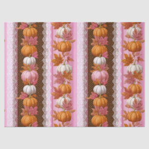 Papier Mousseline Citrouilles d'automne et dentelle fleurie Motif sa