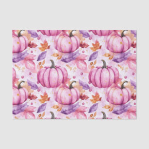 Papier Mousseline Citrouilles d'automne et feuilles tombantes Motif