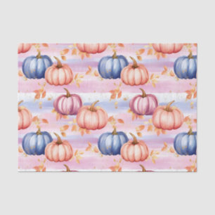 Papier Mousseline Citrouilles d'automne et feuilles tombantes Motif