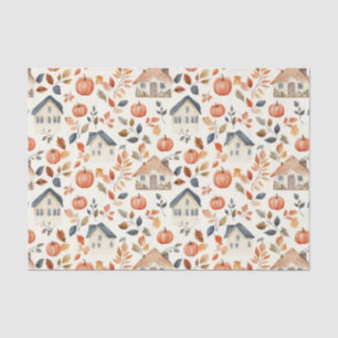 Papier Mousseline Citrouilles d'automne, Maison, Motif Feuille Décou