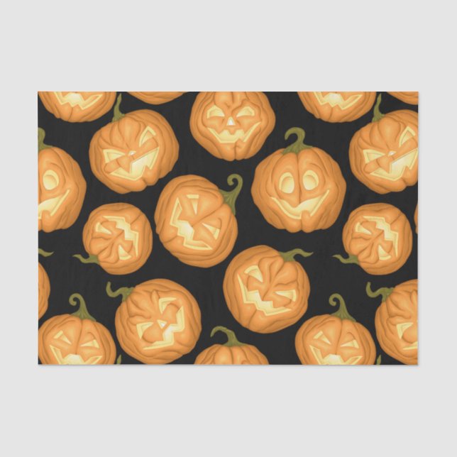 Papier Mousseline Citrouilles d'Halloween (Recto)