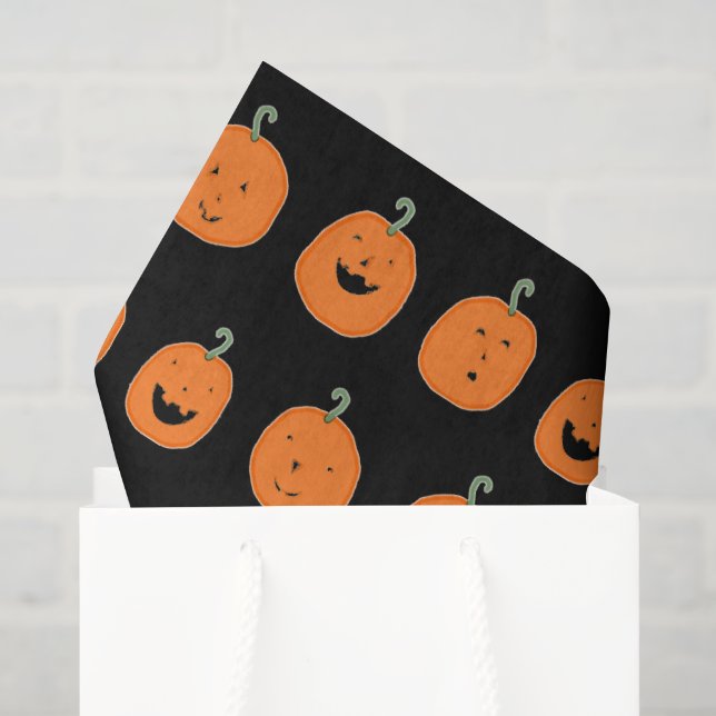 Papier Mousseline Citrouilles d'Halloween mignonnes (Sac cadeau)
