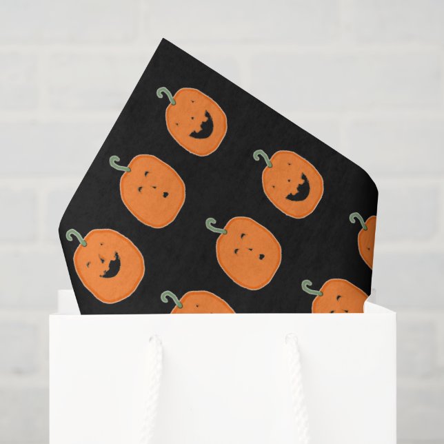 Papier Mousseline Citrouilles d'Halloween mignonnes (Sac cadeau)