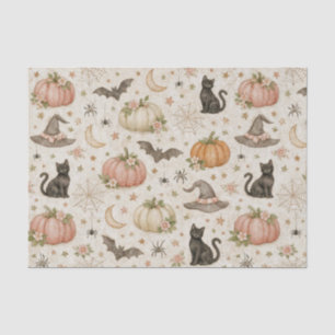 Papier Mousseline Citrouilles pastel d'Halloween