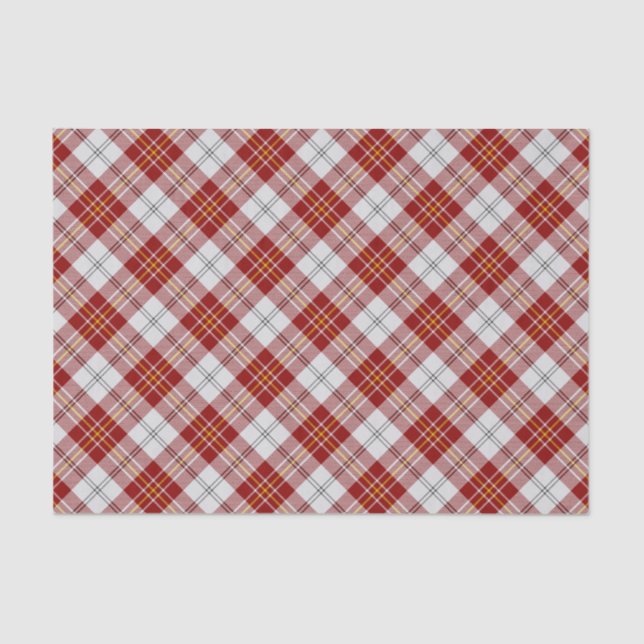 Papier Mousseline Clan MacPherson Robe Rouge Tartan Tissu Papier (Recto)