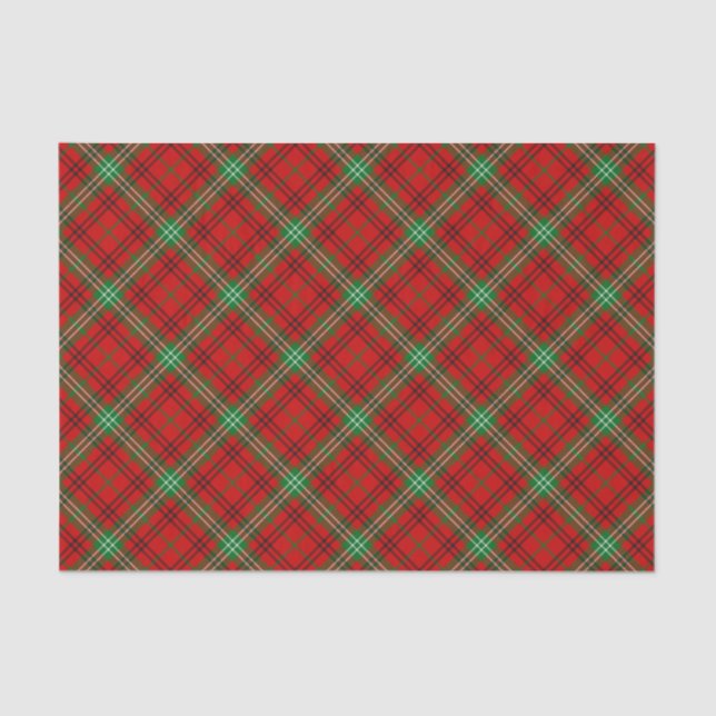 Papier Mousseline Clan Morrison Tartan Rouge Tissu Papier (Recto)