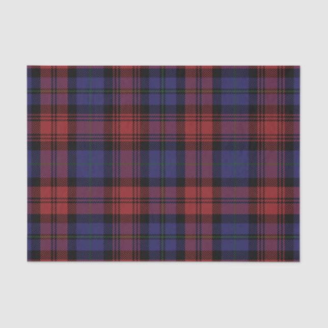 Papier Mousseline Clan Plaid MacLachlan rouge violet chèque Tartan (Recto)