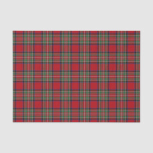 Papier Mousseline Clan Stewart Tartan Rouge Vert Bleu Chèque Plaid