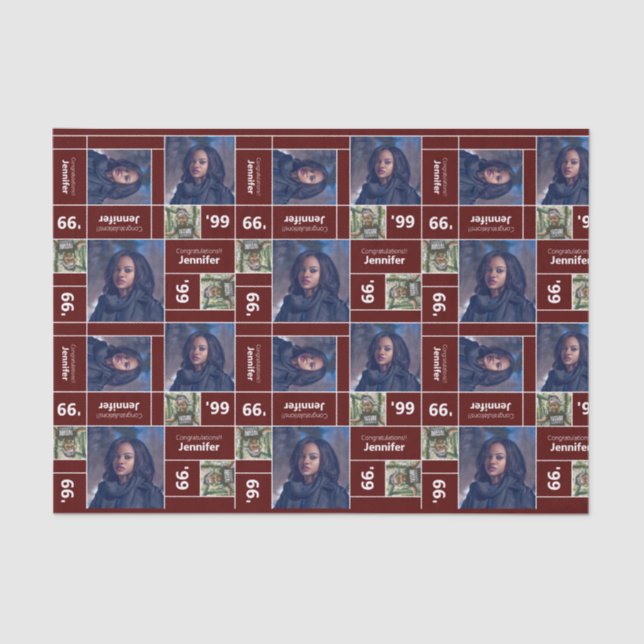 Papier Mousseline Classe de carré Photo Année Maroon (Recto)